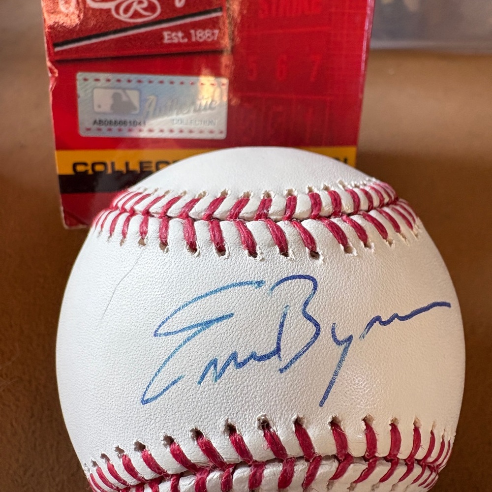 Authentic Eric Byrnes Autographed Baseball with original box